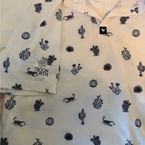 Bad Birdie White Polo with Desert motif
